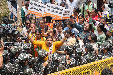BJP women workers protest in Delhi